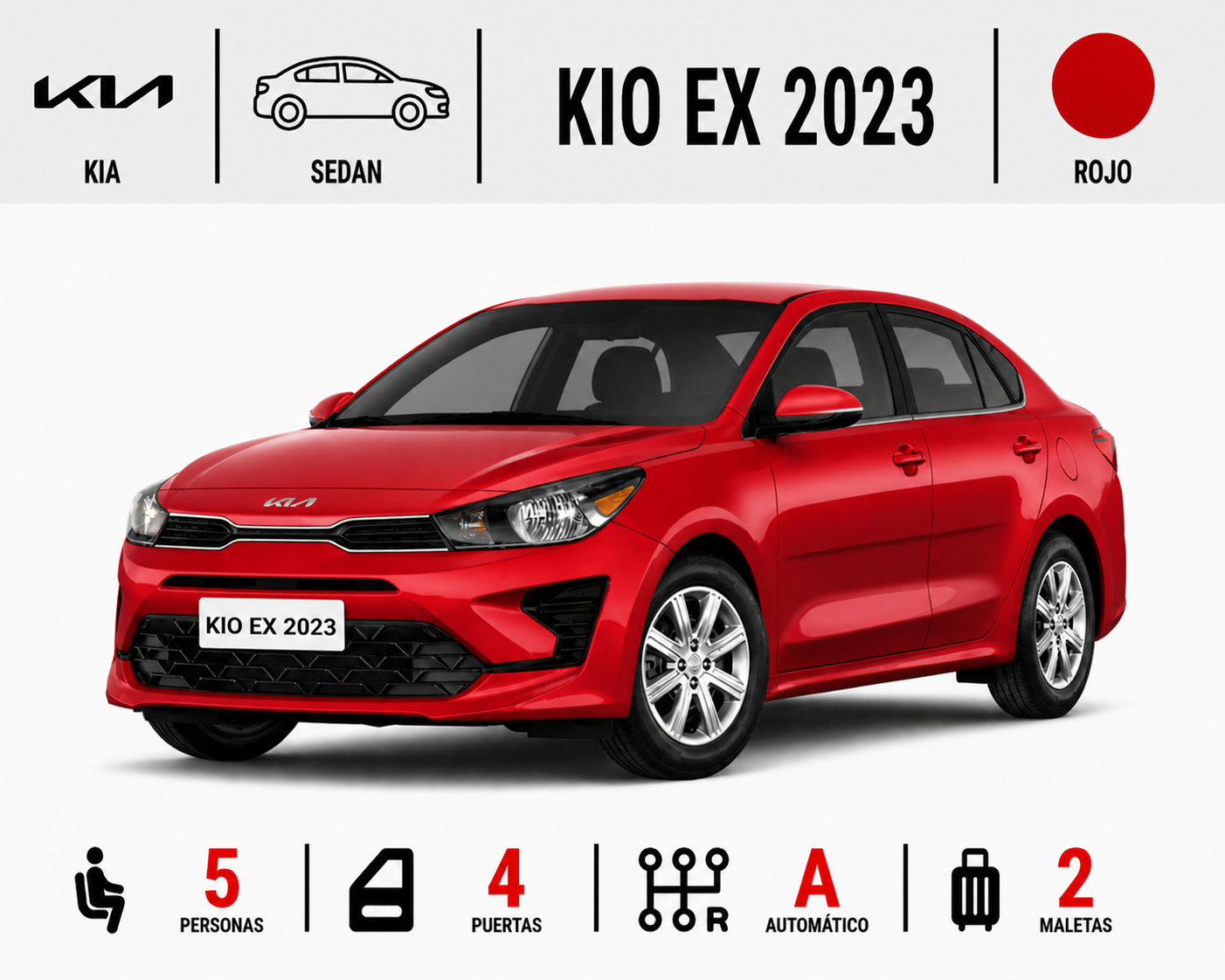KIA RIO EX 2023 ROJO