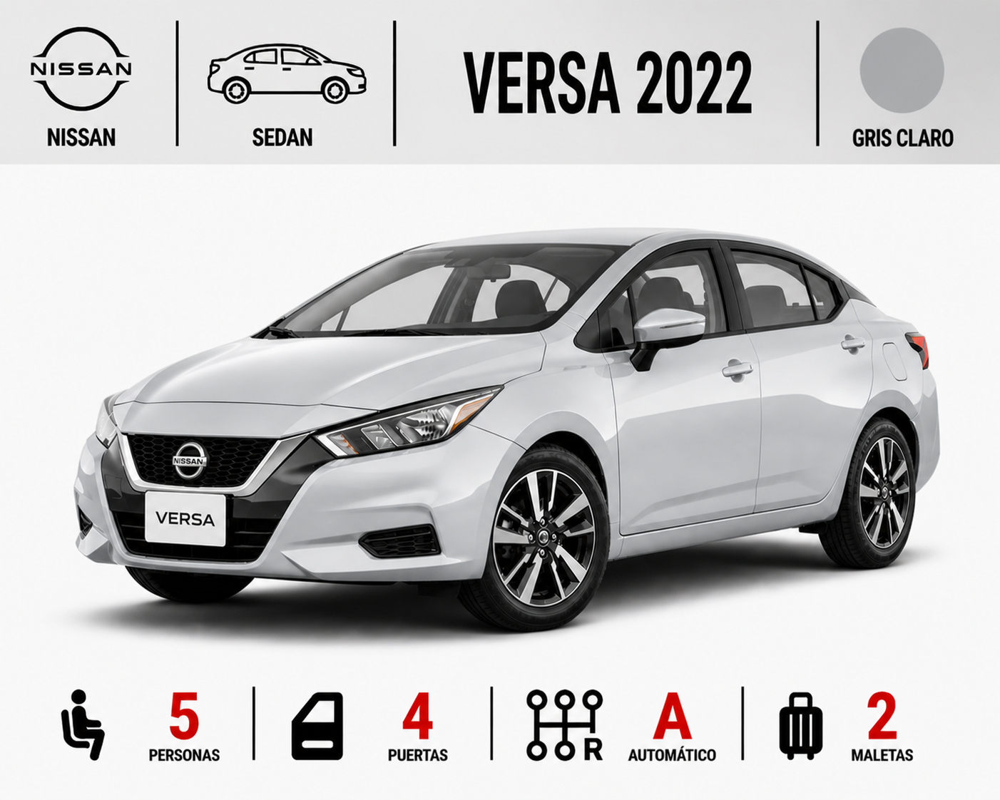 NISSAN VERSA 2022 GRIS CLARO