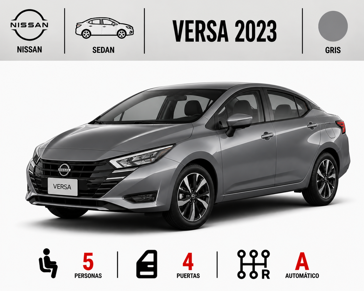 NISSAN VERSA 2023 GRIS
