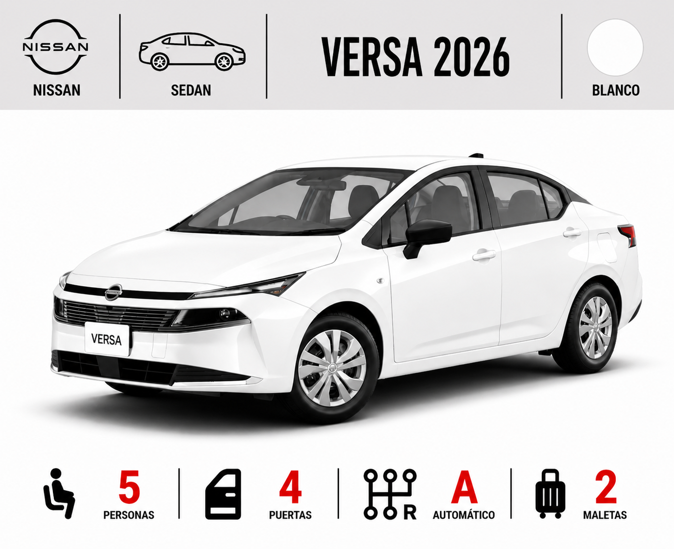 NISSAN VERSA 2026 BLANCO