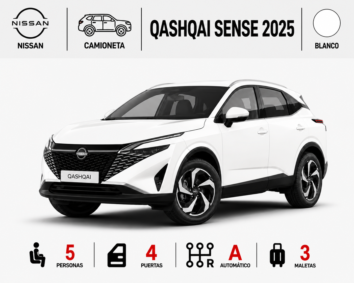 NISSAN QASHQAI SENSE 2025 BLANCO