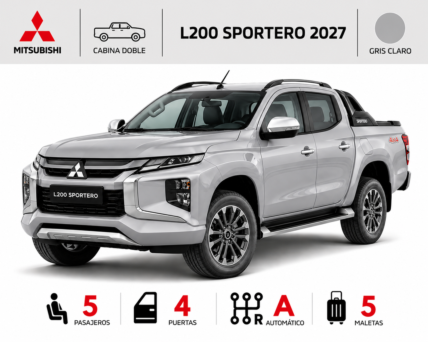 MITSUBISHI L200 2027 GRIS CLARO