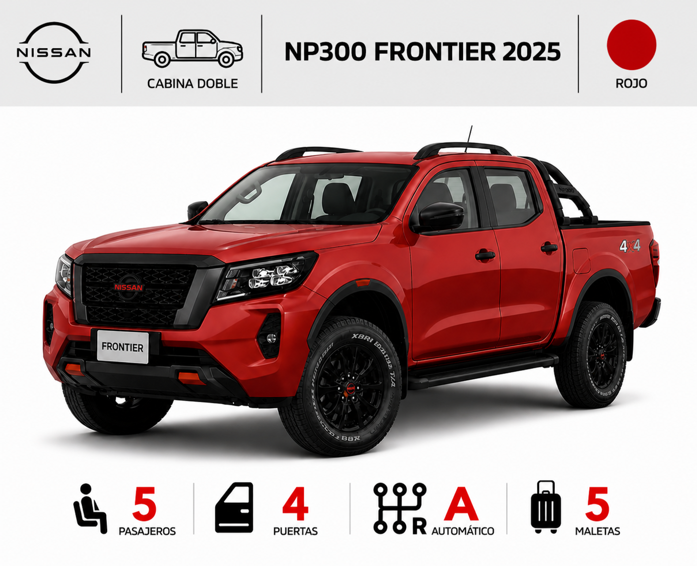 NISSAN NP300 FRONTIER 2025 ROJO