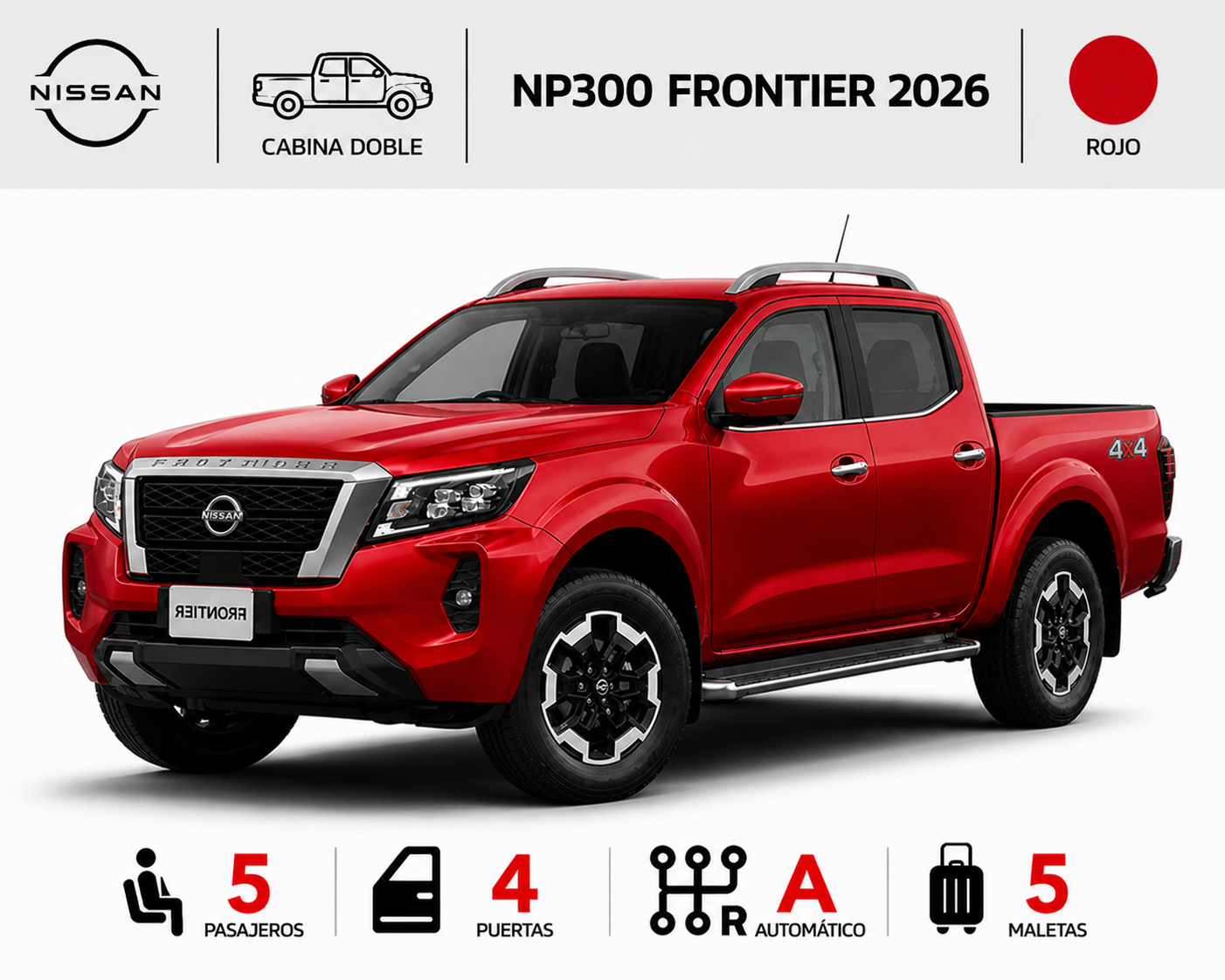 NISSAN NP300 FRONTIER 2026 ROJO